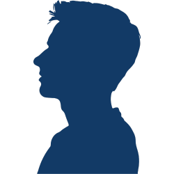 男性の横顔シルエット（エステサロンオーナーをイメージした人物）